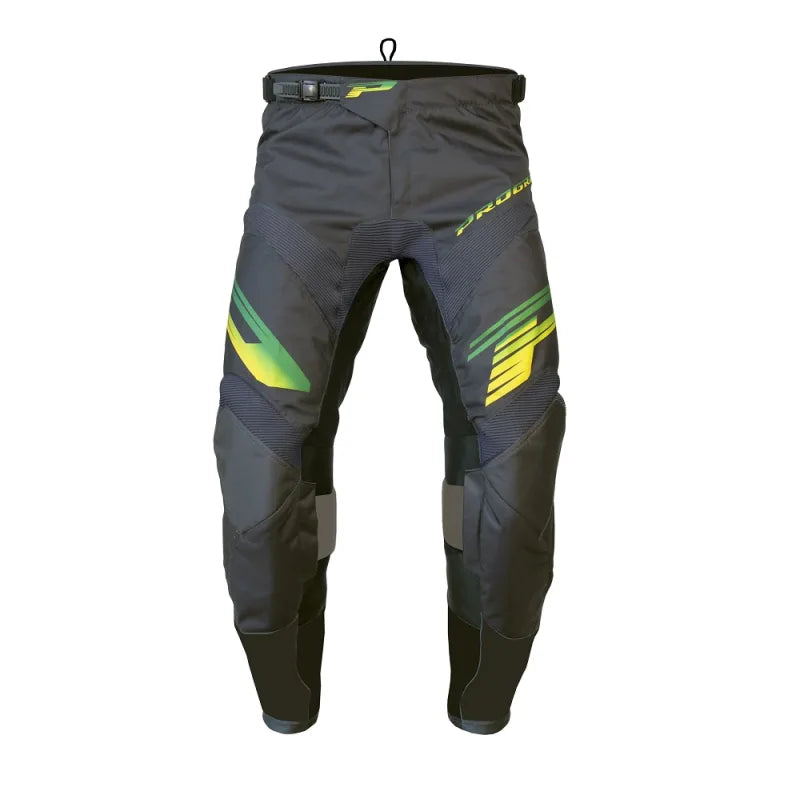 PROGRIP Pantaloni 6015-370 Grigio Scuro/Verde/Giallo