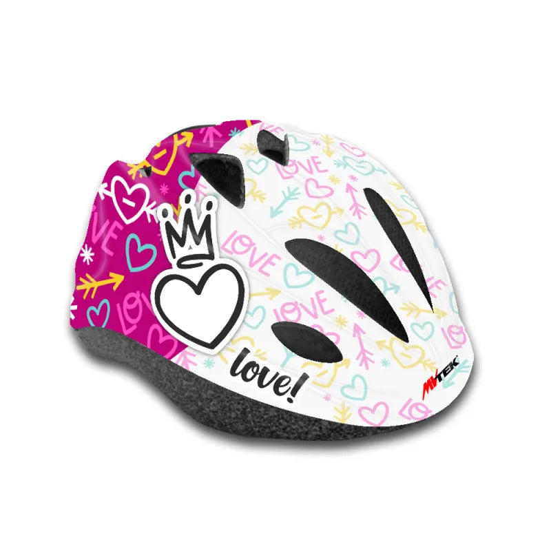 MVTEK Casco Junior LOVE Fucsia - Taglia Unica (52/56cm)