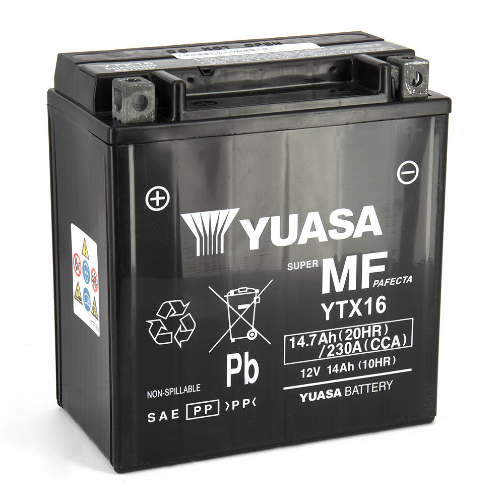 Yuasa - Batteria SLA YTX16 - AGM - Senza Manutenzione - Pronta all'uso.