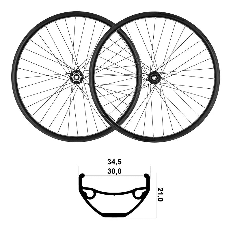 MVTEK Ruote 29/27,5"30mm MTB TLR Shimano Cuscinetti 10/11/12V(Coppia) Disco
