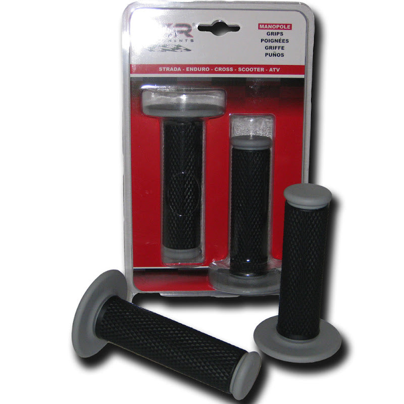 BCR Manopole (Coppia) CROSS-ENDURO - 120mm, Nero/Grigio