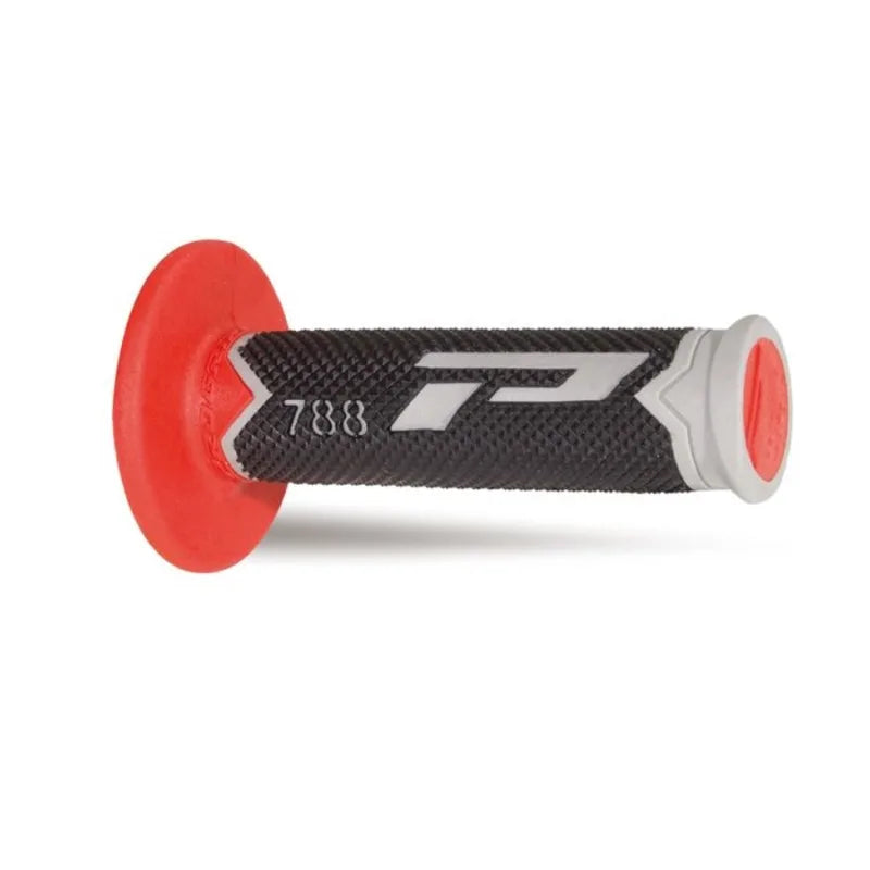 PROGRIP Mx Grips 788-209 - Triple Density - Grey/Black/Red Without Hole