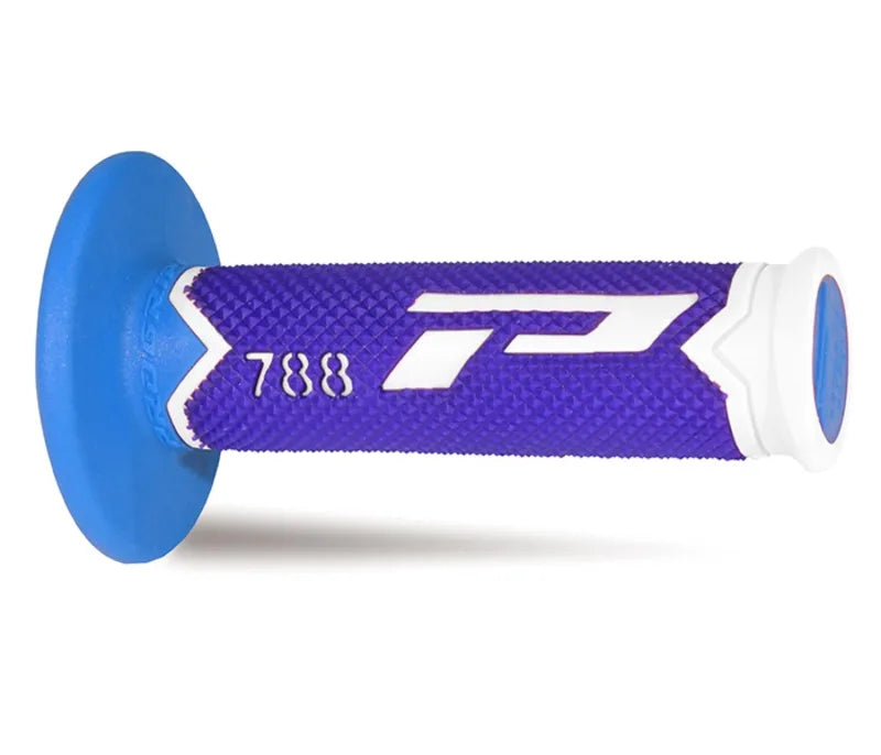 PROGRIP Mx Grips 788-285 - Triple Density - White/Blue/Light Blue Without Hole