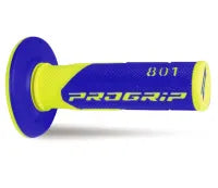 PROGRIP Manopole Mx 801-252 - Doppia Densità - Giallo Fluo/Blu Senza Foro