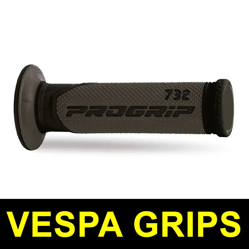 PROGRIP Grips VESPA 732-298 - Double Density - Black/Titanium - Ø 22/22
