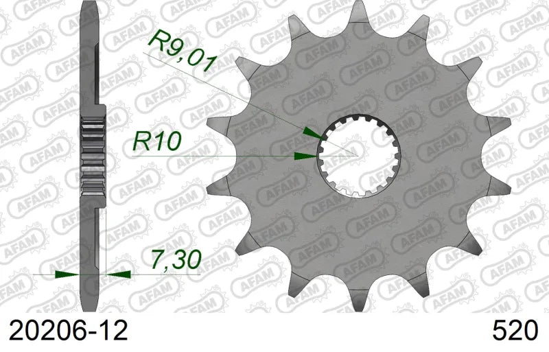 AFAM 20206-12 sprocket 520 pitch