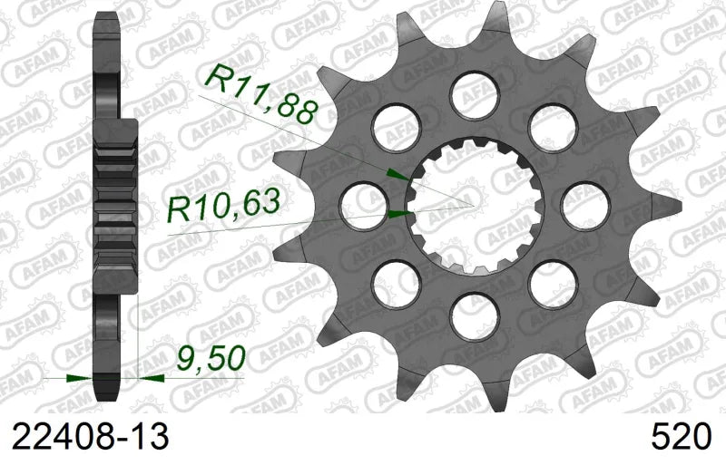 AFAM 22408-13 pinion 520 pitch