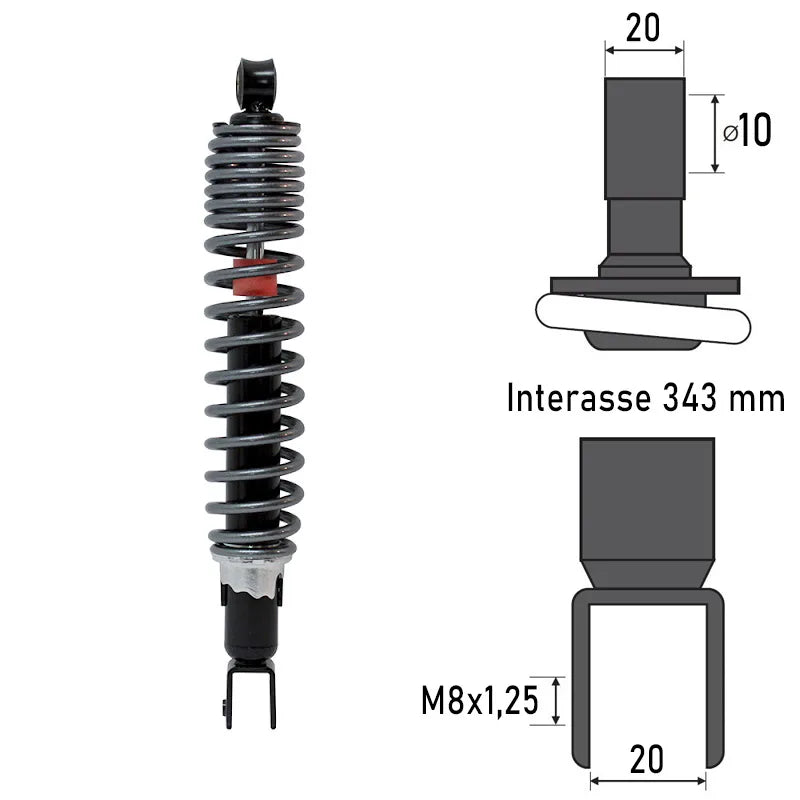 BCR Ammortizzatore Posteriore YAMAHA X-MAX 125/250cc