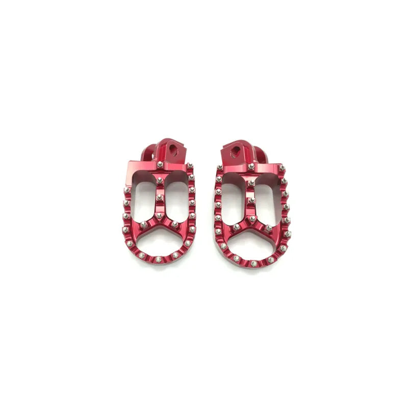 BCR BETA Oversized Footrests in Aluminium, Red (Pair)