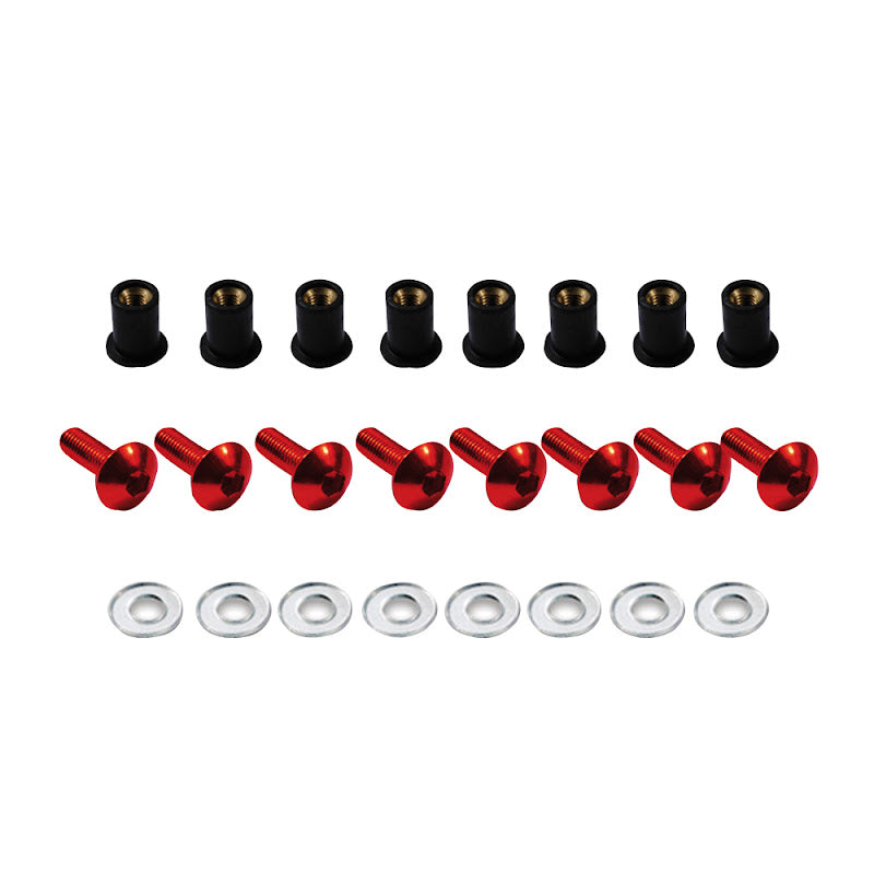 BCR Viti Cupolino (Kit) - Anodizzate Rosso - M5