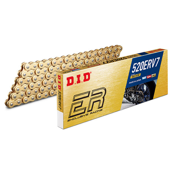 DID CHAIN 520ERV7 (Gold & Gold) - Length: 104 links with rivet joint (ZJ)