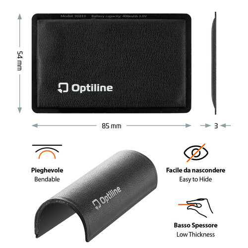 OPTILINE Opti Tracker Flex, Localizzatore Pieghevole Ultra-Sottile Adesivo