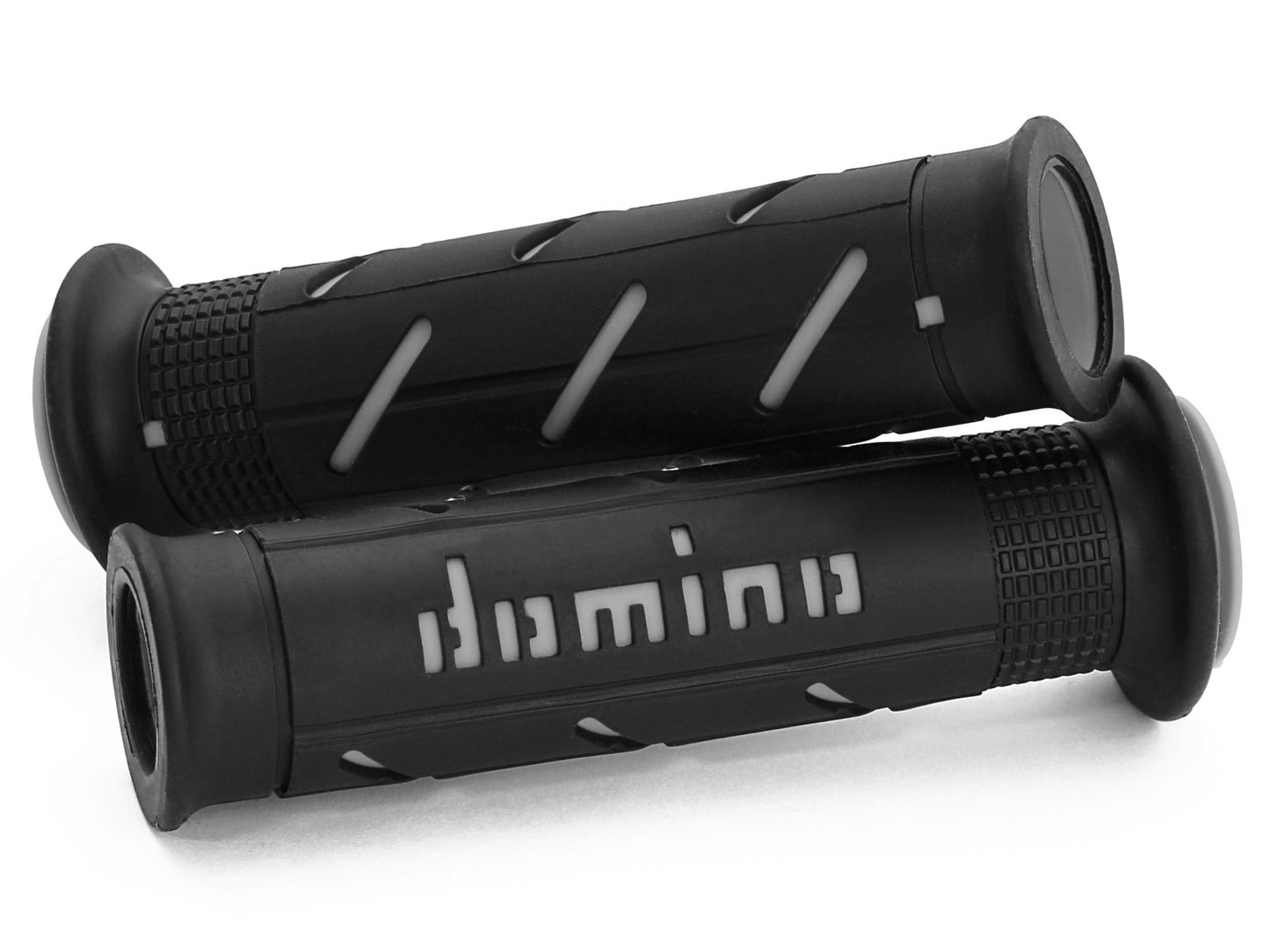 DOMINO COPPIA MANOPOLE NERO/GRIGIO ROAD-RACING