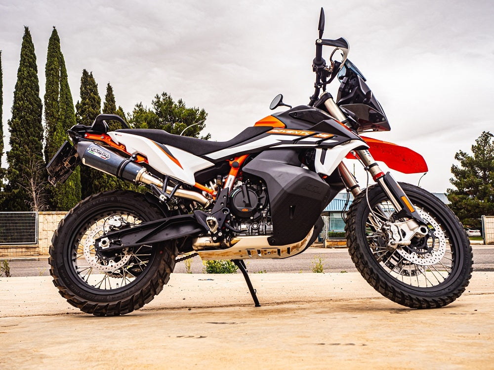 SCARICO GPR KTM ADVENTURE 890 - 890 R RALLY 2021/2023 E5 GP Evo4 Poppy, Scarico omologato, silenziatore con db killer estraibile e raccordo specifico