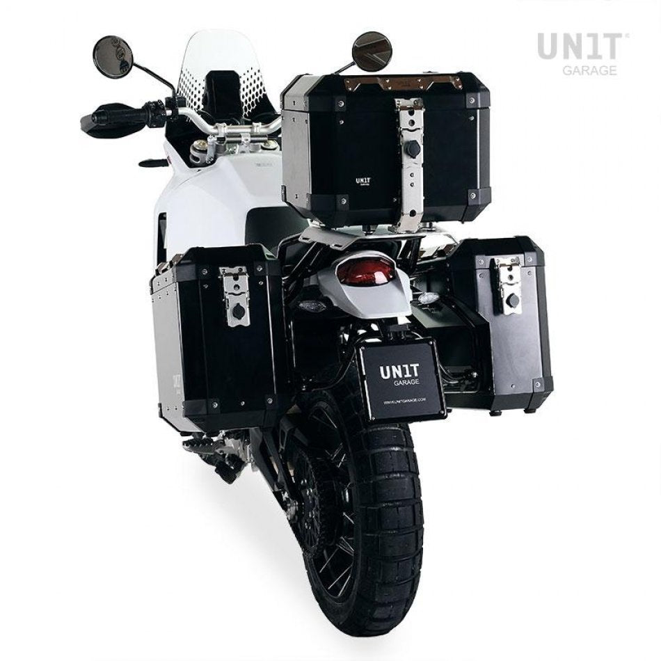 UNIT GARAGE COPPIA BORSE ATLAS IN ALLUMINIO 47L+41L + TELAI DUCATI DESERTX