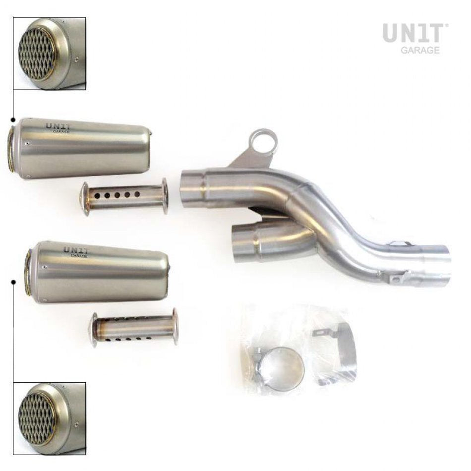 UNIT GARAGE MARMITTA GP-STYLE TERMINALI IN TITANIO CON FRANGIFIAMMA BMW R 1200 GS / R 1250 GS