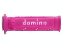 DOMINO PAIR OF FUCHSIA/WHITE ROAD-RACING GRIPS
