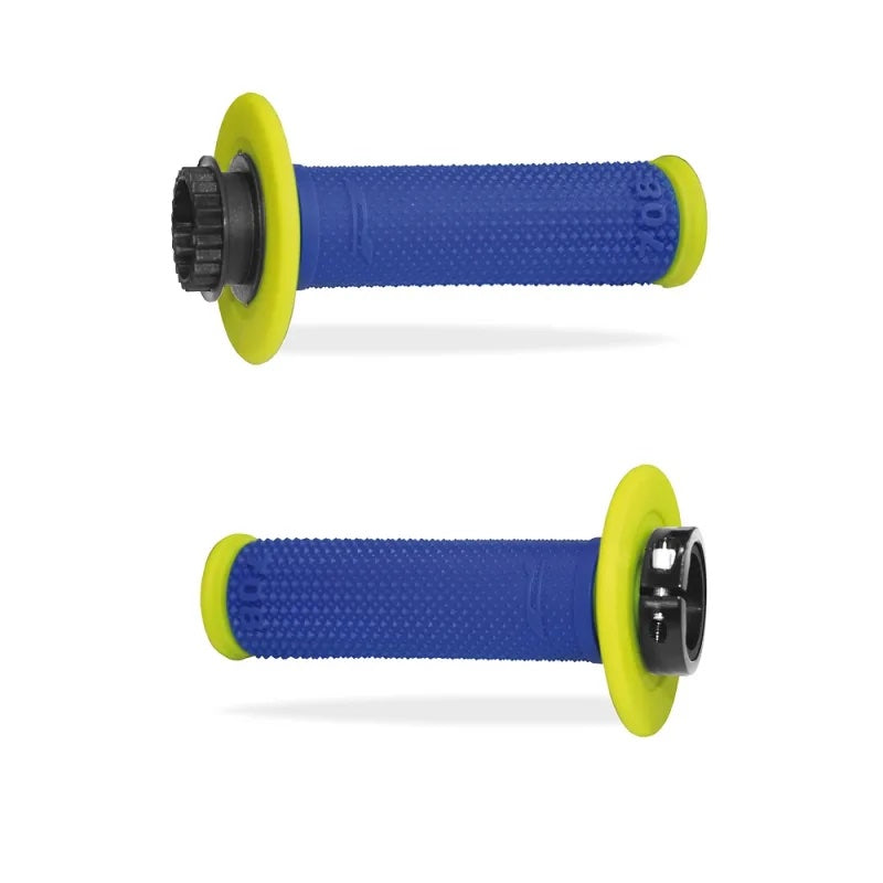 PROGRIP Mx Grips 708-325 - With Lock-on System - Fluo Yellow/Blue Without Hole