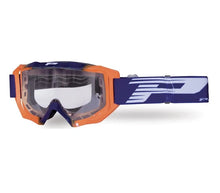 PROGRIP Maschera 3200-272 TR - Blu/Arancio Fluo, Lente Trasparente