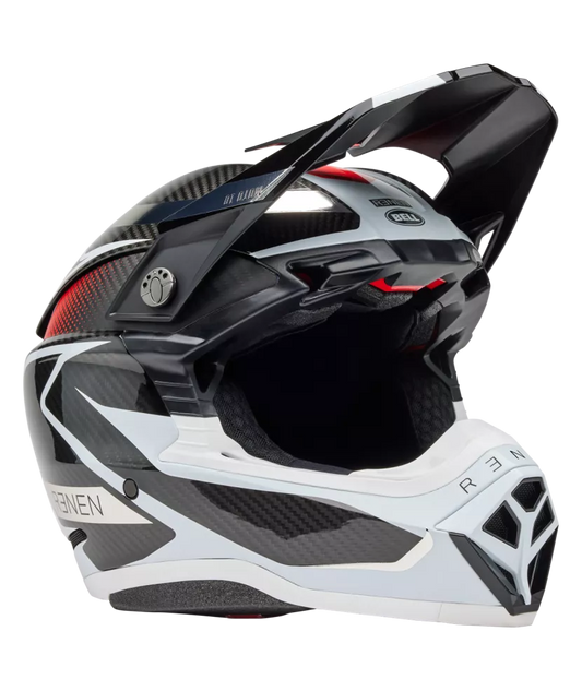 CASCO BELL MOTO-10 SPHERICAL 2025 RENEN RAYCON MATTE/GLOSS NERO/BIANCO ECE 06