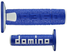 DOMINO PAIR OF BLUE/WHITE OFF-ROAD GRIPS