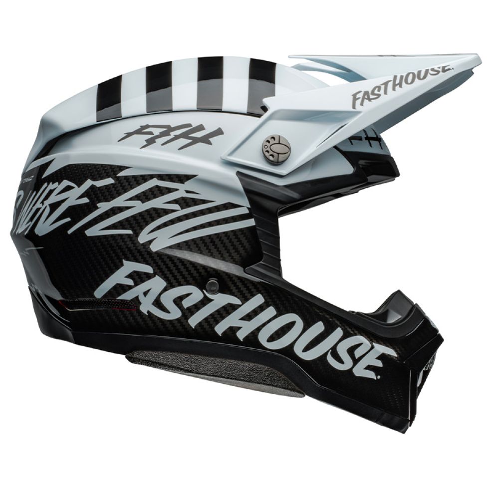 CASCO BELL MOTO-10 SPHERICAL 2024 FASTHOUSE MOD SQUAD BIANCO/NERO OPACO/LUCIDO ECE 06