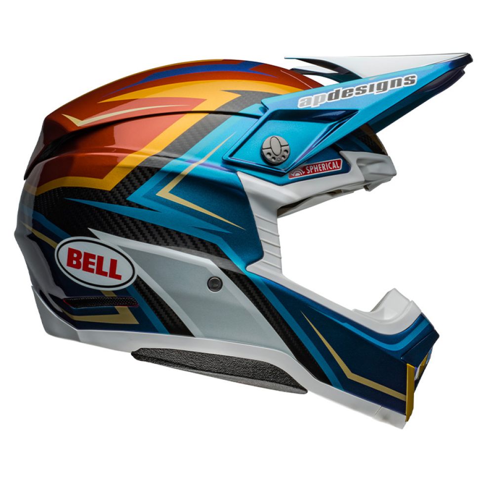 CASCO BELL MOTO-10 SPHERICAL 2024 TOMAC BIANCO/ORO ECE 06