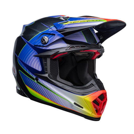 CASCO BELL MOTO-9S FLEX 2023 PRO CIRCUIT METALLIC FLAKE ARGENTO ECE 06