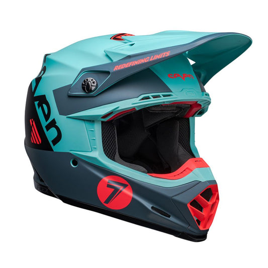 CASCO BELL MOTO-9S FLEX 2023 SEVEN VANGUARD AQUA/NERO OPACO ECE 06