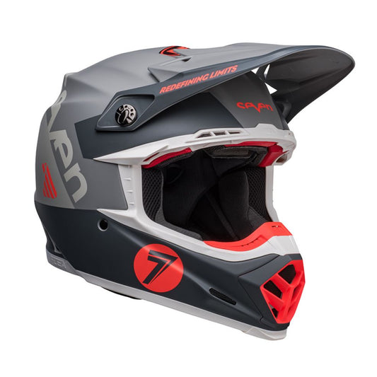 CASCO BELL MOTO-9S FLEX 2023 SEVEN VANGUARD CHARCOAL/ARANCIO OPACO ECE 06