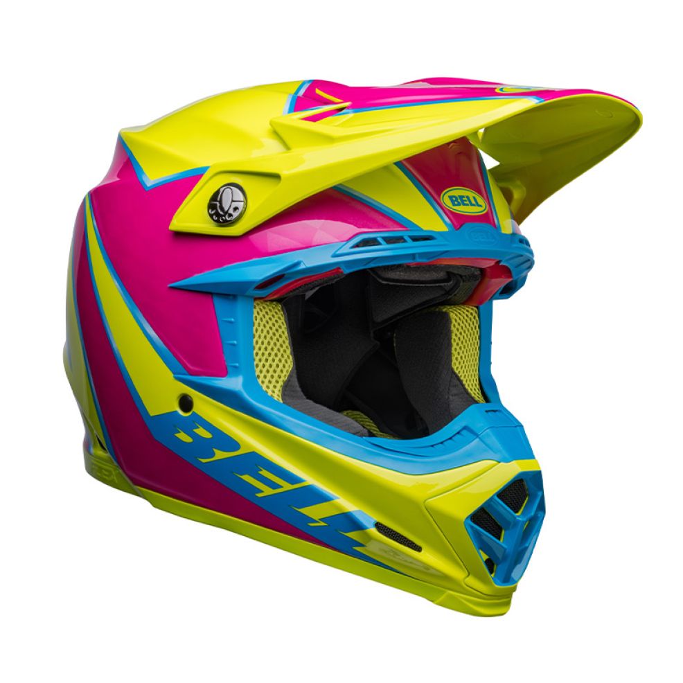 CASCO BELL MOTO-9S FLEX 2023 SPRITE GIALLO/MAGENTA ECE 06