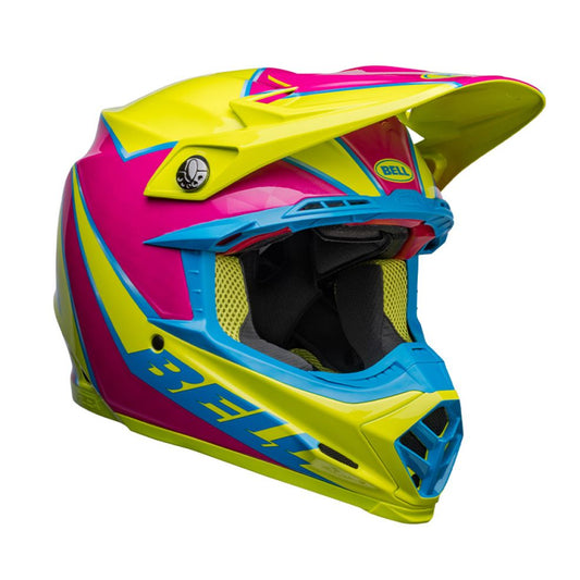 CASCO BELL MOTO-9S FLEX 2023 SPRITE GIALLO/MAGENTA ECE 06