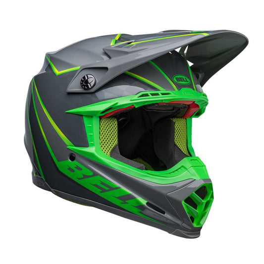 CASCO BELL MOTO-9S FLEX 2023 SPRITE GRIGIO/VERDE ECE 06