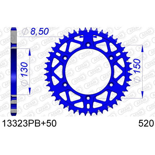 AFAM - ALUMINUM CROWN OFF-ROAD BLUE 50 