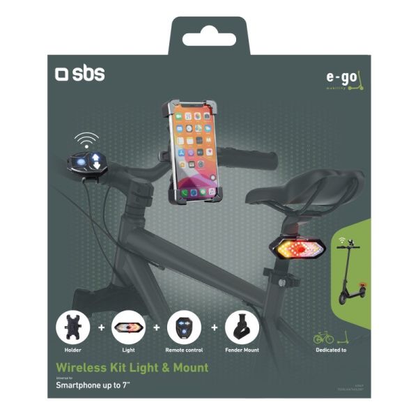 SBS Kit Luce Wireless E Supp. Manubrio