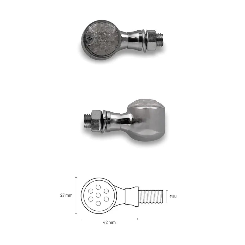 TAAC Frecce LED Cromate - Lente Fumé