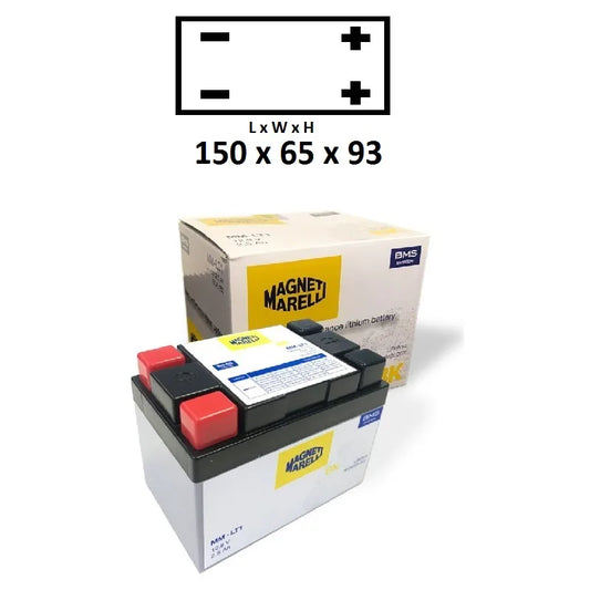 MAGNETI MARELLI MMLT2B Lithium Battery with BMS, Measurements: 150X65X93 