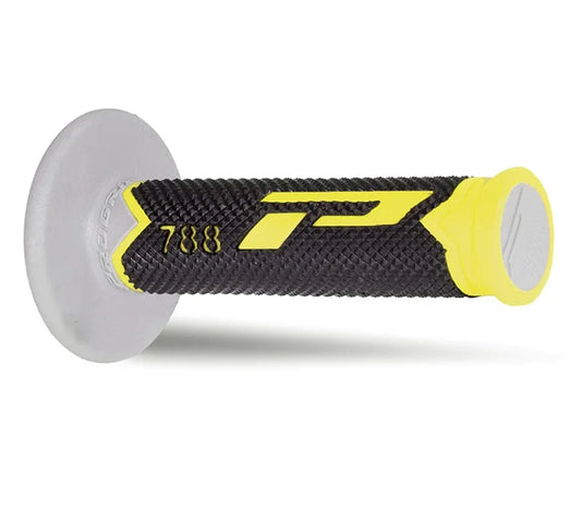 PROGRIP Manopole Mx 788-221 - Tripla Densità - Giallo/Nero/Grigio Senza Foro