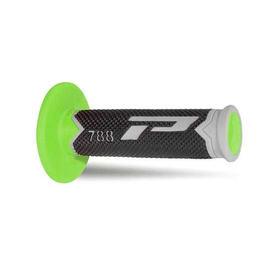 PROGRIP Manopole Mx 788-212 - Tripla Densità - Grigio/Nero/Verde Senza Foro