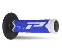 PROGRIP Manopole Mx 788-217 - Tripla Densità - Bianco/Blu/Nero Senza Foro