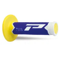 PROGRIP Manopole Mx 788-245 - Tripla Densità - Bianco/Blu/Giallo Senza Foro