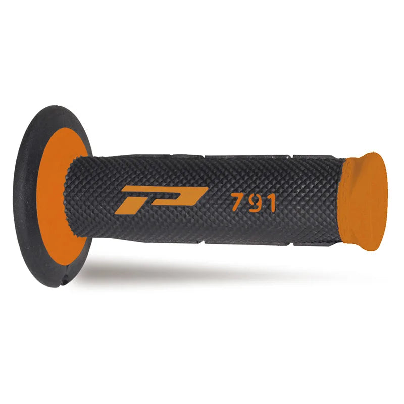 PROGRIP Manopole Mx 791-201 - Doppia Densità - Arancio/Nero Senza Foro