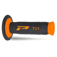 PROGRIP Manopole Mx 791-296 - Doppia Densità - Arancio Fluo/Nero Senza Foro