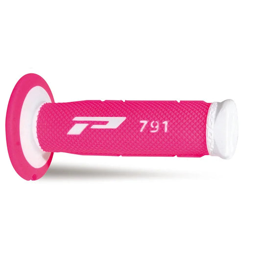 PROGRIP Manopole Mx 791-243 - Doppia Densità - Bianco/Fuxia Senza Foro