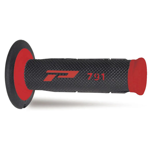 PROGRIP Manopole Mx 791-149 - Doppia Densità - Rosso/Nero Senza Foro