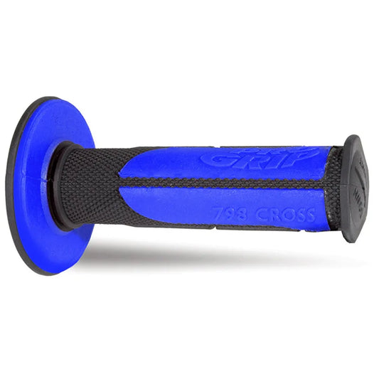 PROGRIP Manopole Mx 798-146 - Doppia Densità - Nero/Blu Senza Foro