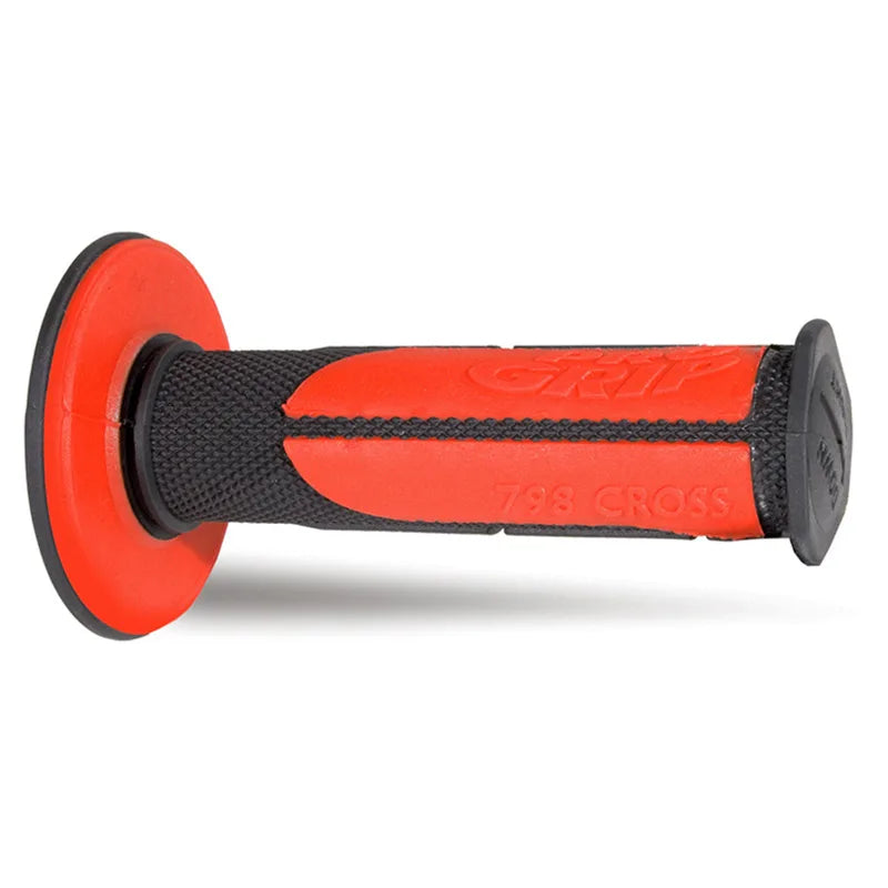 PROGRIP Manopole Mx 798-125 - Doppia Densità - Nero/Rosso Senza Foro