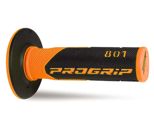 PROGRIP Manopole Mx 801-296 - Doppia Densità - Arancio Fluo/Nero Senza Foro