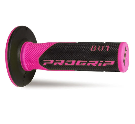 PROGRIP Manopole Mx 801-297 - Doppia Densità - Fuxia/Nero Senza Foro