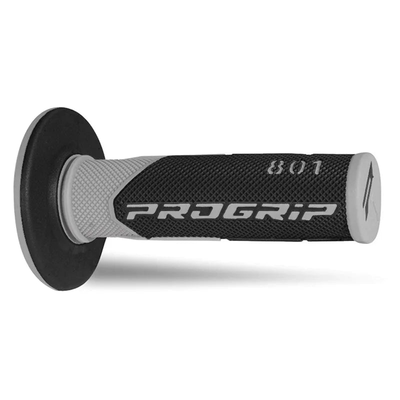 PROGRIP Manopole Mx 801-187 - Doppia Densità - Grigio/Nero Senza Foro